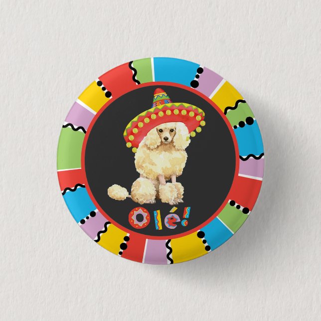 Macaron Rond 2,50 Cm Poodle miniature Fiesta (Devant)