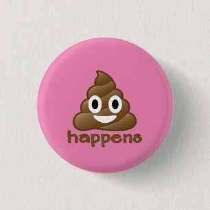 Macaron Rond 2,50 Cm Poop Happens Emoji