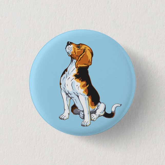 Macaron Rond 2,50 Cm porte - clé beagle (Devant)