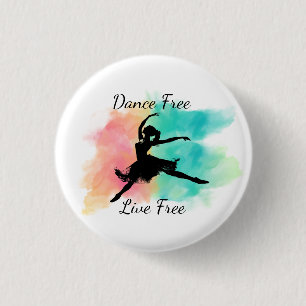 Macaron Rond 2,50 Cm Porte-clés Danse Libre Vie Libre