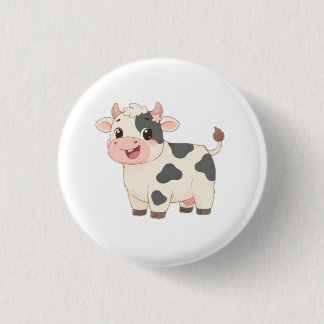 Macaron Rond 2,50 Cm Porte-clés Vache Mignonne