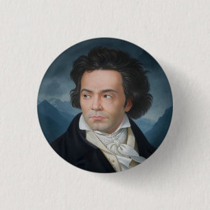 Macaron Rond 2,50 Cm Portrait classique de Beethoven