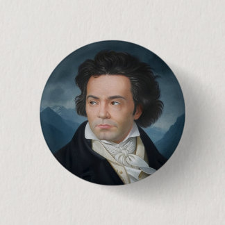 Macaron Rond 2,50 Cm Portrait classique de Beethoven