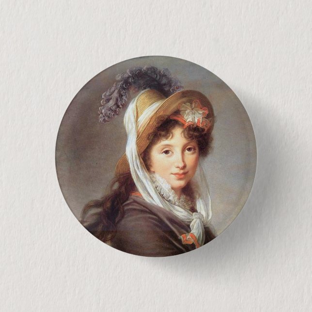 Macaron Rond 2,50 Cm Portrait de la Dame française (Devant)