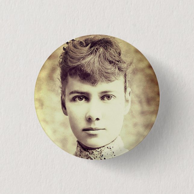 Macaron Rond 2,50 Cm Portrait de Nellie Bly (Devant)