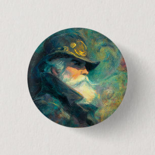 Macaron Rond 2,50 Cm Portrait d'un vieil homme hivernal vintage