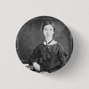 Macaron Rond 2,50 Cm Portrait noir et blanc d'Emily Dickinson
