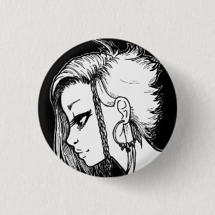 Macaron Rond 2,50 Cm Portraits d'encre (Panya)