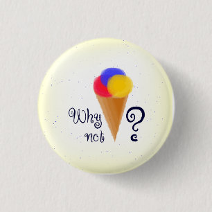 Macaron Rond 2,50 Cm "Pourquoi pas ? "signe avec le cornet de crème