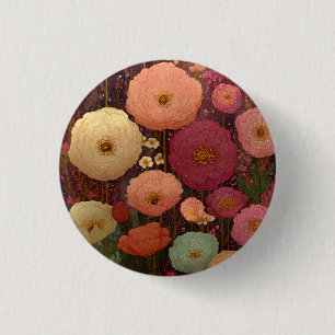 Macaron Rond 2,50 Cm Prairies de fleurs sauvages colorées 3