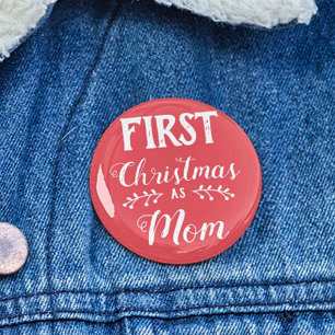 Macaron Rond 2,50 Cm Premier Noël en famille maman correspondant texte 