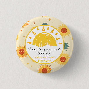 Macaron Rond 2,50 Cm Premier voyage autour du soleil 1er anniversaire