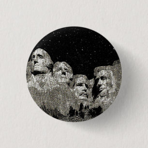 Macaron Rond 2,50 Cm Présidents américains Mont Rushmore,  