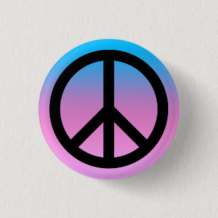 Macaron Rond 2,50 Cm Pretty Peace Symbol Button