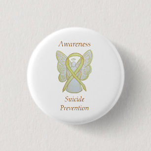 Macaron Rond 2,50 Cm Prévention du suicide Ange Sensibilisation Pins 