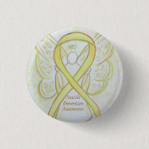 Macaron Rond 2,50 Cm Prévention du suicide Ange Sensibilisation Pins à 
