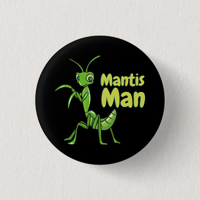 Macaron Rond 2,50 Cm Prière Mantis Man Green Garden Insect (Devant)