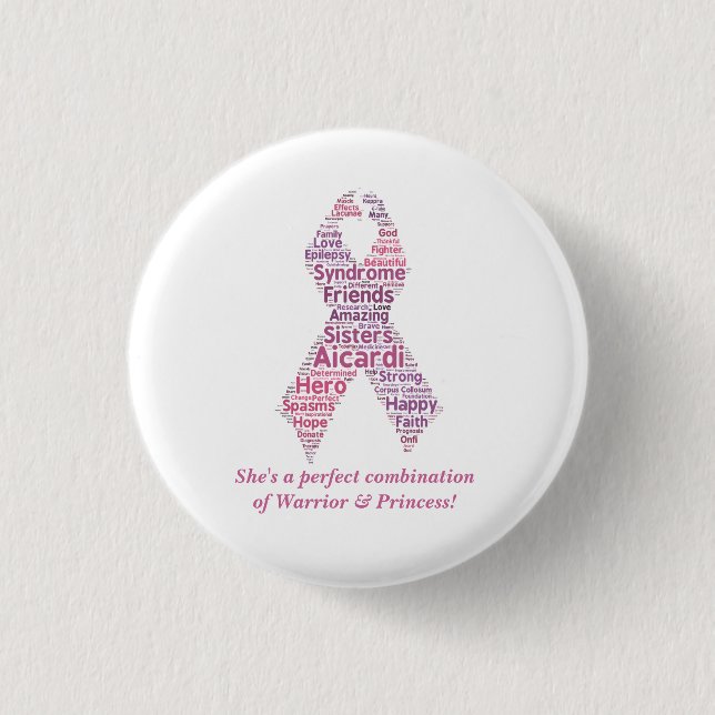 Macaron Rond 2,50 Cm Princesse Button de guerrier (Devant)