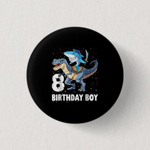 Macaron Rond 2,50 Cm Prirat de dinosaure de requin âgé de 8 ans, 8 an