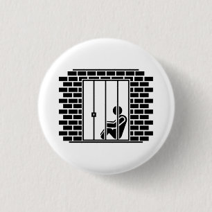Macaron Rond 2,50 Cm "Prison bouton de pictogramme de temps II"