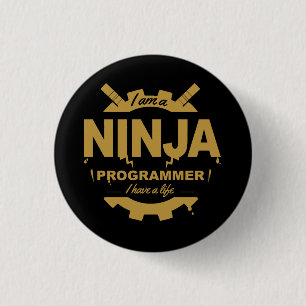 Macaron Rond 2,50 Cm programmeur à bouton épingle - je suis un ninja