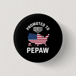 Macaron Rond 2,50 Cm Promu Pepaw EST 2027 Drapeau USA Drôle Bientôt