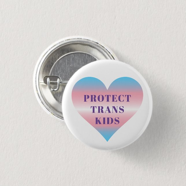 MACARON ROND 2,50 CM PROTECT TRANS KIDS BUTTON (Devant & derrière)