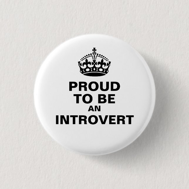 Macaron Rond 2,50 Cm "Proud to Be An Introvert" Button (Devant)