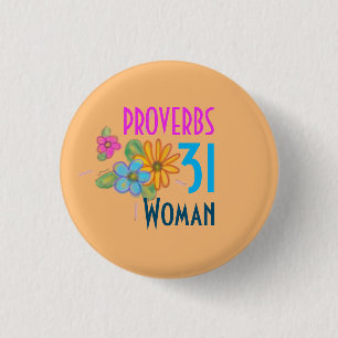 Macaron Rond 2,50 Cm PROVERBS 31 Écriture féminine