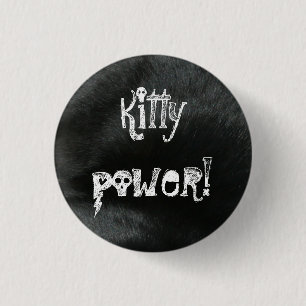 Macaron Rond 2,50 Cm Puissance de Kitty ! Bouton