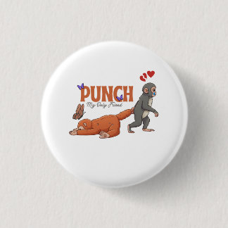 Macaron Rond 2,50 Cm Punch‑kun & Plush Monkey – Kawaii pour les enfants