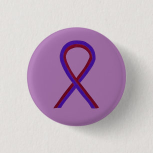 Macaron Rond 2,50 Cm Purple and Burgundy Awareness Ribbon Custom Button