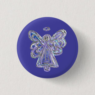 Macaron Rond 2,50 Cm Purple Holiday Guardian Angel Custom Button Pin