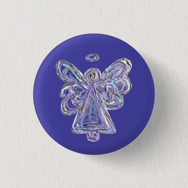 Macaron Rond 2,50 Cm Purple Holiday Guardian Angel Custom Button Pin (Devant)