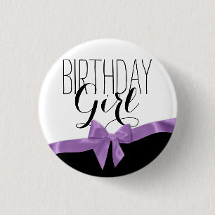 Macaron Rond 2,50 Cm Purple Ribbon Bow Anniversaire fille