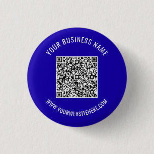 Macaron Rond 2,50 Cm QR Code info Nom et site Web Bouton promotionnel