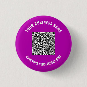 Macaron Rond 2,50 Cm QR Code Nom Site Web Bouton promotionnel Votre cou