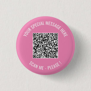 Macaron Rond 2,50 Cm QR Code Votre Message Spécial Cadeau Moderne Surpr