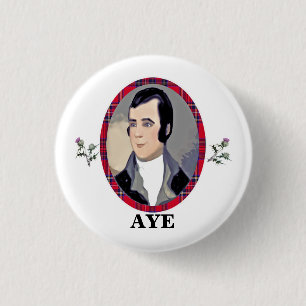 Macaron Rond 2,50 Cm Rabbie brûle le tartan oui Pinback