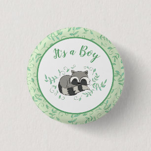 Macaron Rond 2,50 Cm Raccoon Baby shower Bois Animaux