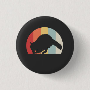 Macaron Rond 2,50 Cm Raccoon Retro Vintage