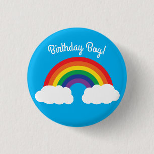 Macaron Rond 2,50 Cm Rainbow Birthday Party Cute Kids