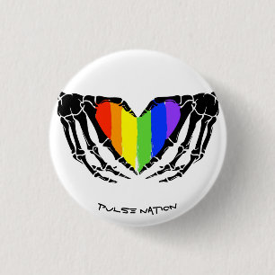 Macaron Rond 2,50 Cm Rainbow Skeleton Hands Heart Gay Pride 