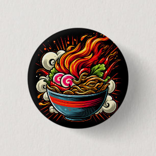Macaron Rond 2,50 Cm Ramen épicé Art de rue des nouilles japonaises