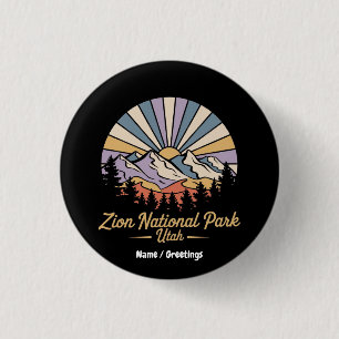 Macaron Rond 2,50 Cm Randonnée Parc National De Zion Utah Explorez Les 