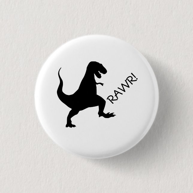 Macaron Rond 2,50 Cm Rawr de T Rex ! Bouton (Devant)