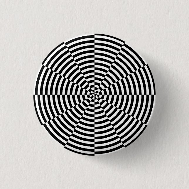 Macaron Rond 2,50 Cm Rayonnement noir et blanc par Kenneth Yoncich (Devant)