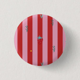 Macaron Rond 2,50 Cm rayure rouge et rose, design audacieux avec des fr
