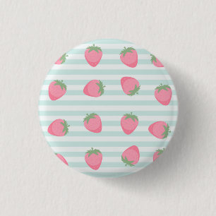 Macaron Rond 2,50 Cm Rayures fraise rose