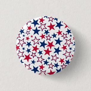 Macaron Rond 2,50 Cm Red Blue White Stars